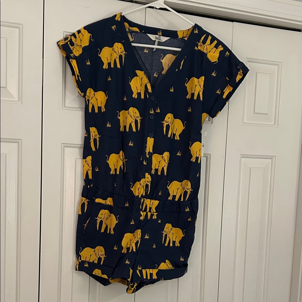 Black Poppy Navy and Yellow Patterned Garment